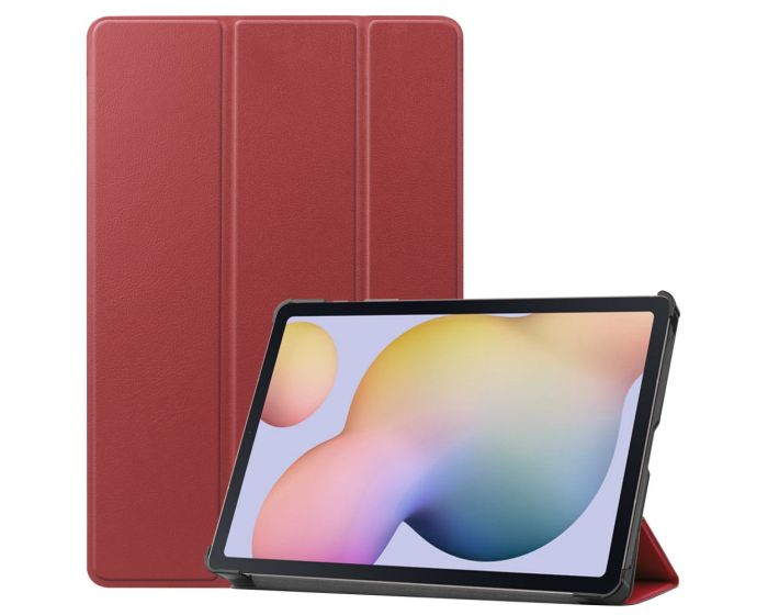Tri-Fold Book Case με δυνατότητα Stand - Dark Red (Samsung Galaxy Tab S7 / S8 11.0)