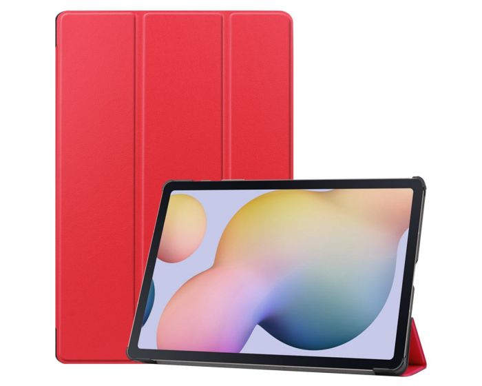 Tri-Fold Book Case με δυνατότητα Stand - Red (Samsung Galaxy Tab S7 Plus 12.4 / S8 Plus 12.4)