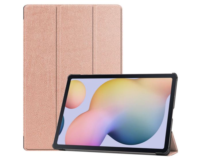 Tri-Fold Book Case με δυνατότητα Stand - Rose Gold (Samsung Galaxy Tab S7 Plus 12.4 / S8 Plus 12.4)