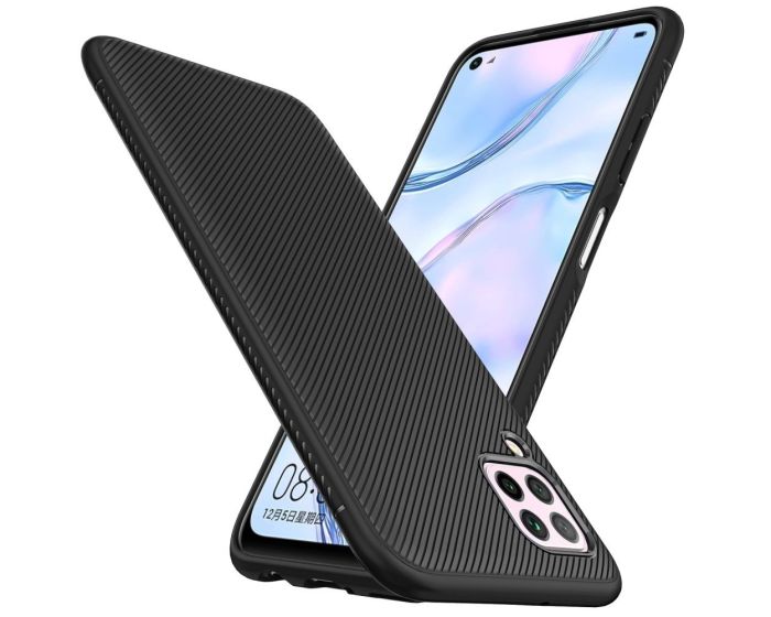 Twill Texture Soft Fitted TPU Case Black (Huawei P40 Lite)