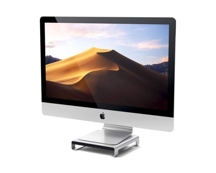 SATECHI Type-C Aluminum Monitor Stand Hub for iMac - Silver