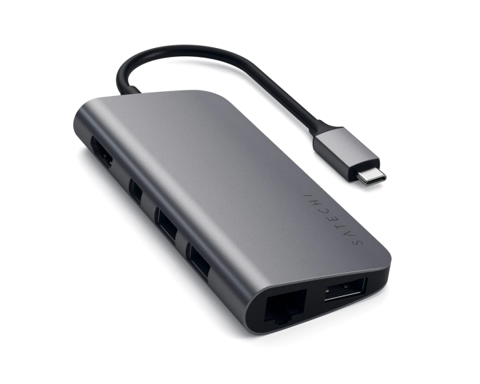 SATECHI Type-C Multimedia Adapter Hub 4K HDMI, mini DisplayPort, Ethernet, micro/SD Card Reader, 3x USB 3.0 - Space Gray