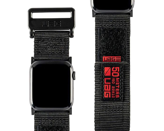 UAG Active Watch Strap Black Υφασμάτινο Λουράκι για Apple Watch 42/44/45/49mm (1/2/3/4/5/6/7/8/9/SE/ULTRA)