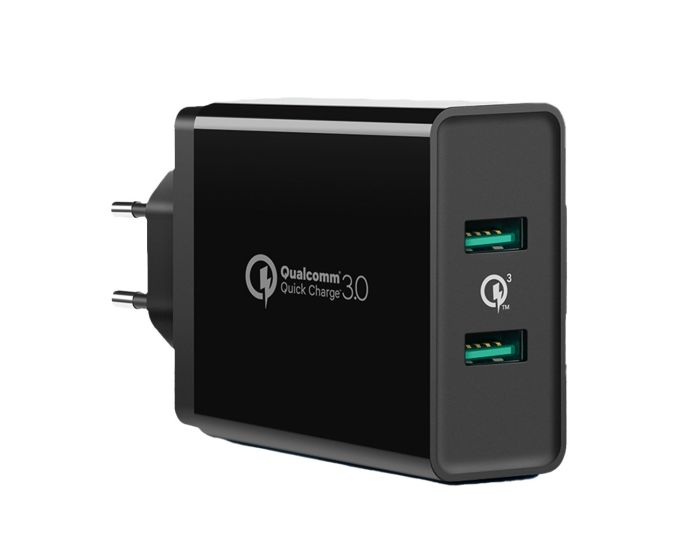 UGREEN Quick Charge 3.0 Wall Charger Dual USB 36W (CD161) Αντάπτορας Φόρτισης - Black