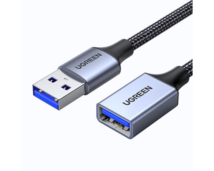 UGREEN US115  Braided Extension Cable Καλώδιο Επέκτασης USB 3.0 5Gb/s Male to Female 0.5m - Grey