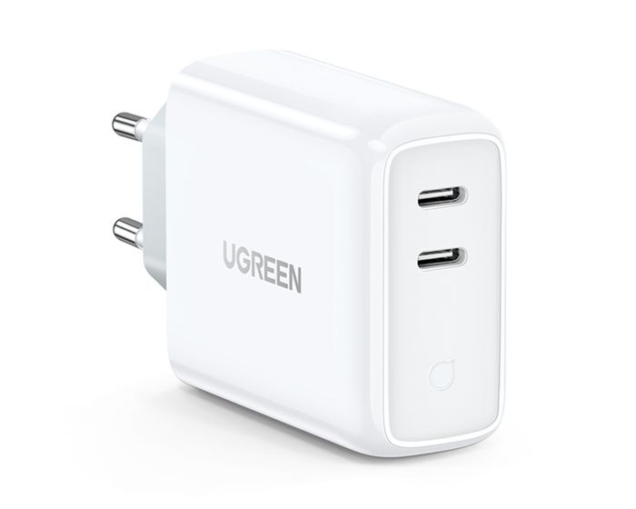 UGREEN Fast Wall Charger 2x Type-C Power Delivery 36W (CD199) Αντάπτορας Φόρτισης - White