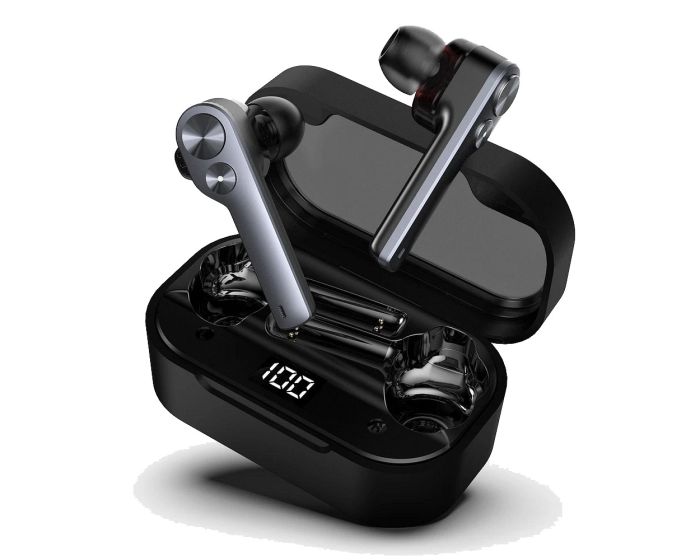 UiiSii TWS808 Wireless Bluetooth Stereo Earbuds with Charging Box - Black