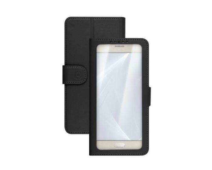 Celly Unica View XL Case Θήκη Πορτοφόλι Black για συσκευές με οθόνη από 4.5" μέχρι 5.0"