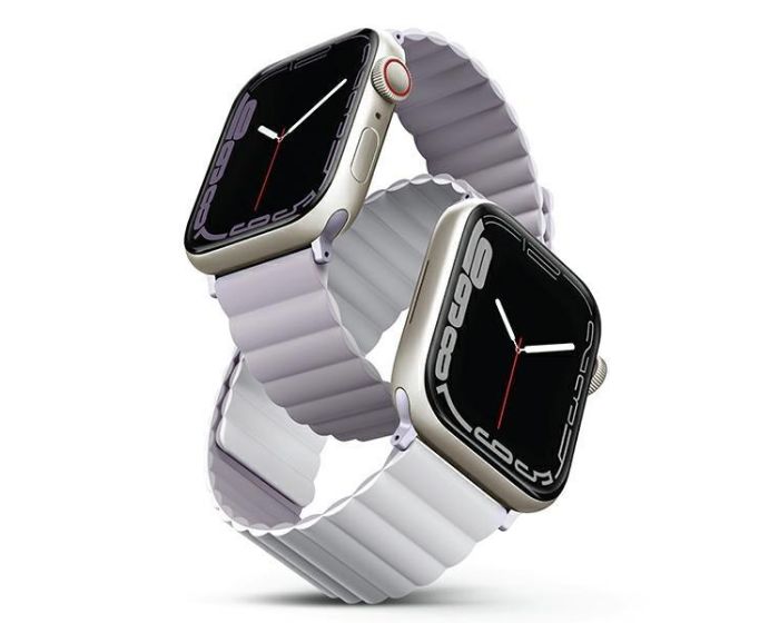 UNIQ Revix Silicone Magnetic Loop Strap Lilac / White - Apple Watch 42/44/45/49mm (1/2/3/4/5/6/7/8/9/SE/ULTRA)