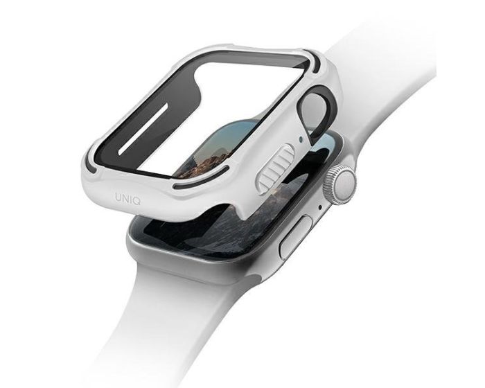 UNIQ Torres Antimicrobial Case with 9H Tempered Glass για Apple Watch 40mm (4/5/6/SE) - Dove White