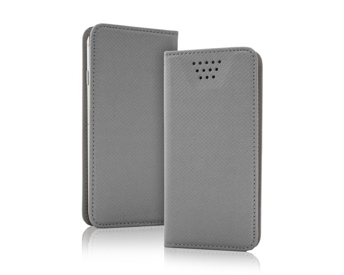 Universal Smart Wallet Case Θήκη Πορτοφόλι Γκρι για συσκευές με οθόνη από 4.5" μέχρι 5.0"