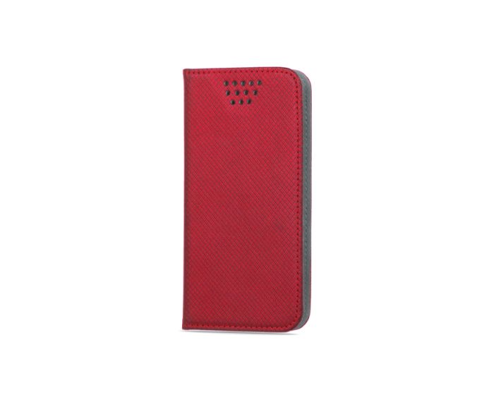 Universal Smart Wallet Case Θήκη Πορτοφόλι Κόκκινο για συσκευές με οθόνη από 4.7" μέχρι 5.3"