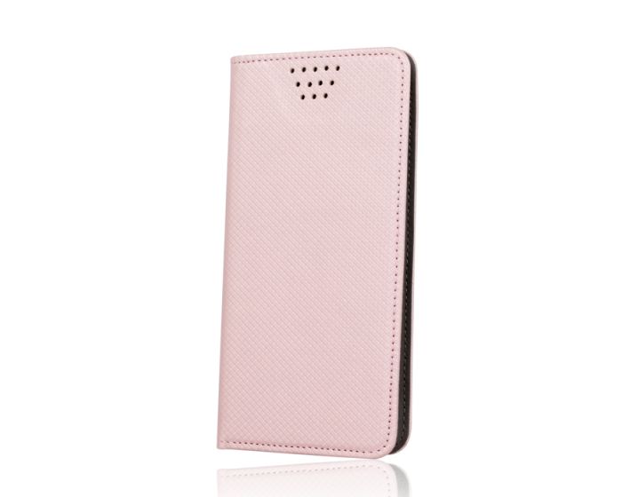 Universal Smart Wallet Case Θήκη Πορτοφόλι Ροζ Χρυσό για συσκευές με οθόνη από 4.7" μέχρι 5.3"