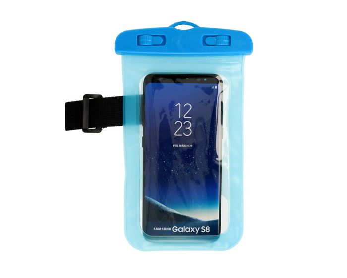 Αδιάβροχη Θήκη Universal Bag / Armband για Συσκευές Οθόνης από 5.0'' έως 5.8" με Κούμπωμα - Blue