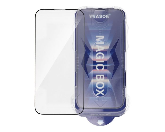 Veason Easy Install Full Glue Full Face Tempered Glass 9H + Applicator Αντιχαρακτικό Γυαλί Black (iPhone 16 Pro Max) - MT82705