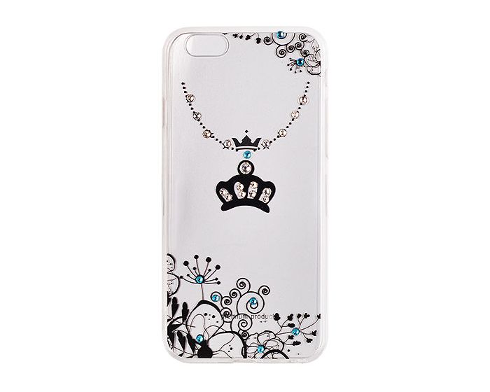 VENNUS ART Strass TPU Case Θήκη Σιλικόνης με Στρας - Crown Black (Samsung Galaxy S7)