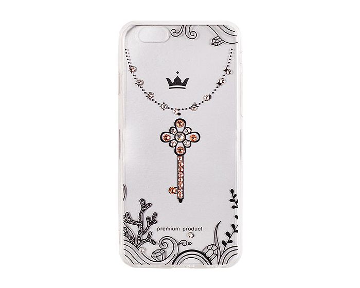 VENNUS ART Strass TPU Case Θήκη Σιλικόνης με Στρας - Keychain Black (iPhone 6 Plus / 6s Plus)