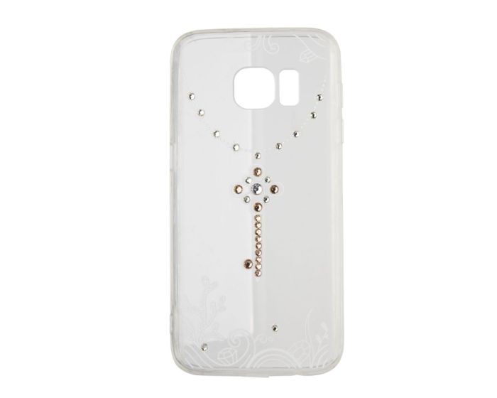 VENNUS ART Strass TPU Case Θήκη Σιλικόνης με Στρας - Keychain White (Samsung Galaxy S7)