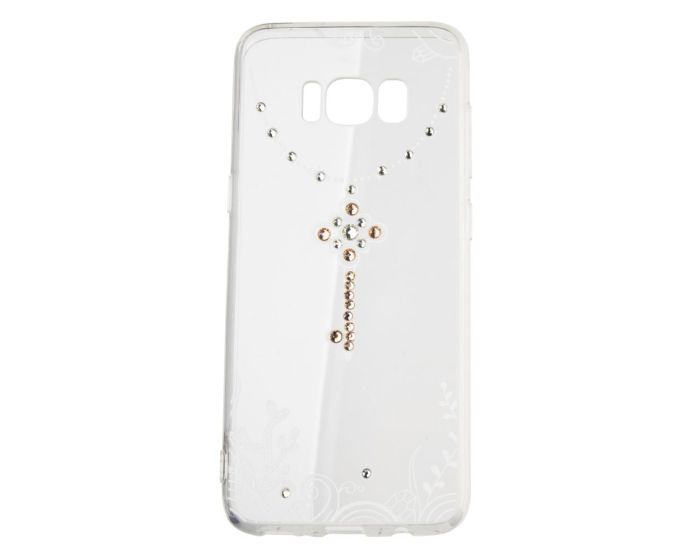 VENNUS ART Strass TPU Case Θήκη Σιλικόνης με Στρας - Keychain White (Samsung Galaxy S8 Plus)