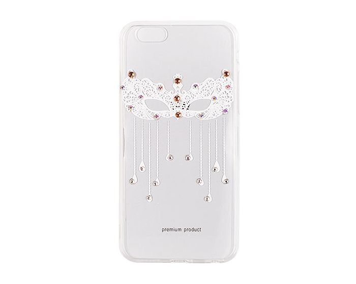 VENNUS ART Strass TPU Case Θήκη Σιλικόνης με Στρας - Mask White (Samsung Galaxy S7)