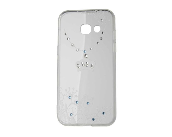 VENNUS ART Strass TPU Case Θήκη Σιλικόνης με Στρας - Crown White (Samsung Galaxy A3 2017)