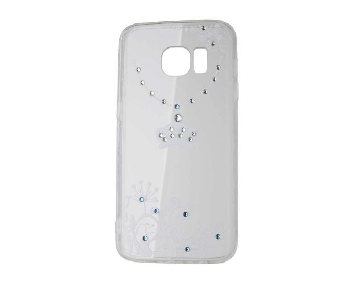 VENNUS ART Strass TPU Case Θήκη Σιλικόνης με Στρας - Crown White (Samsung Galaxy S7)