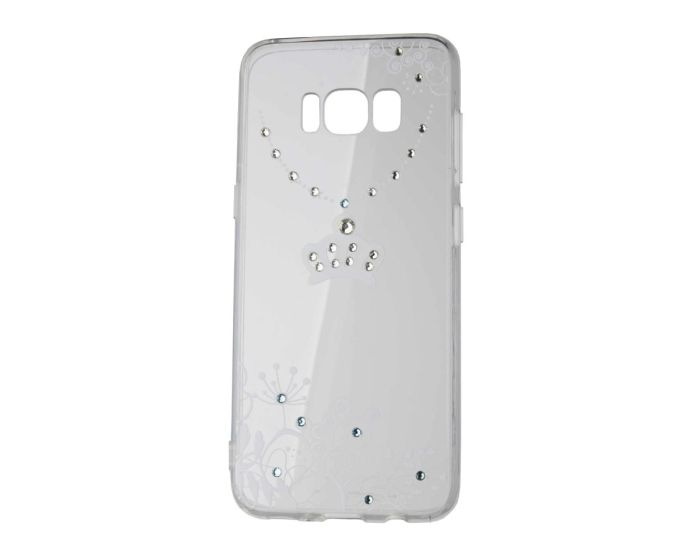 VENNUS ART Strass TPU Case Θήκη Σιλικόνης με Στρας - Crown White (Samsung Galaxy S8)