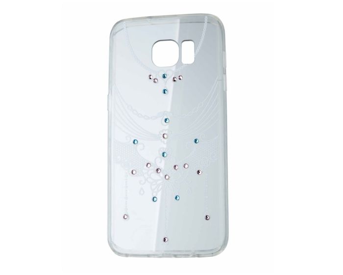 VENNUS ART Strass TPU Case Θήκη Σιλικόνης με Στρας - Decoration White (Samsung Galaxy S7 Edge)