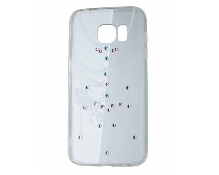 VENNUS ART Strass TPU Case Θήκη Σιλικόνης με Στρας - Decoration White (Samsung Galaxy S7)