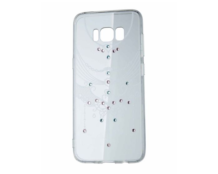 VENNUS ART Strass TPU Case Θήκη Σιλικόνης με Στρας - Decoration White (Samsung Galaxy S8 Plus)
