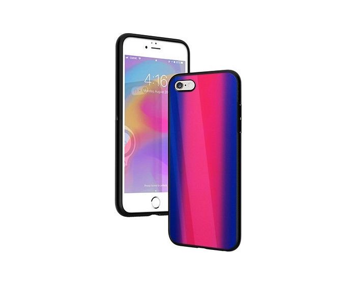 Vennus Glass Reflect Case Φούξια / Μπλε (iPhone 7 / 8 / SE 2020 / 2022)