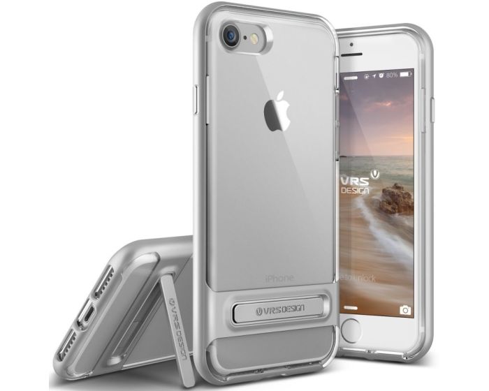 Verus Crystal Bumper Case with Kickstand (VRIP7-CRBSS) Satin Silver (iPhone 7 / 8 / SE 2020 / 2022)