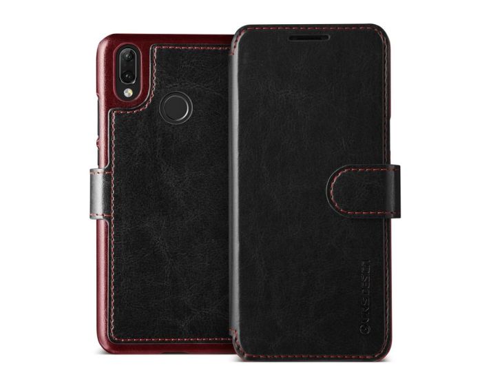 VRS Dandy Layered Wallet Case PU Leather Θήκη Πορτοφόλι Black (Huawei P20 Lite)