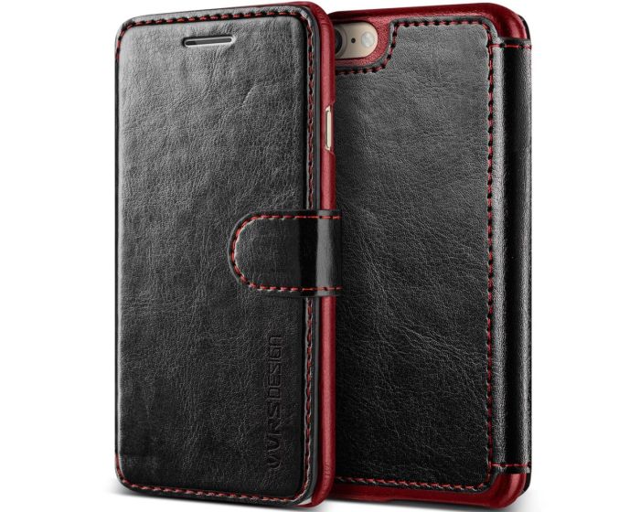 VRS Dandy Layered Wallet Case PU Leather Θήκη Πορτοφόλι Black (iPhone 7 / 8 / SE 2020 / 2022)