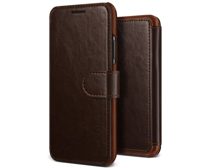 VRS Dandy Layered Wallet Case PU Leather Θήκη Πορτοφόλι Brown (iPhone X / Xs)