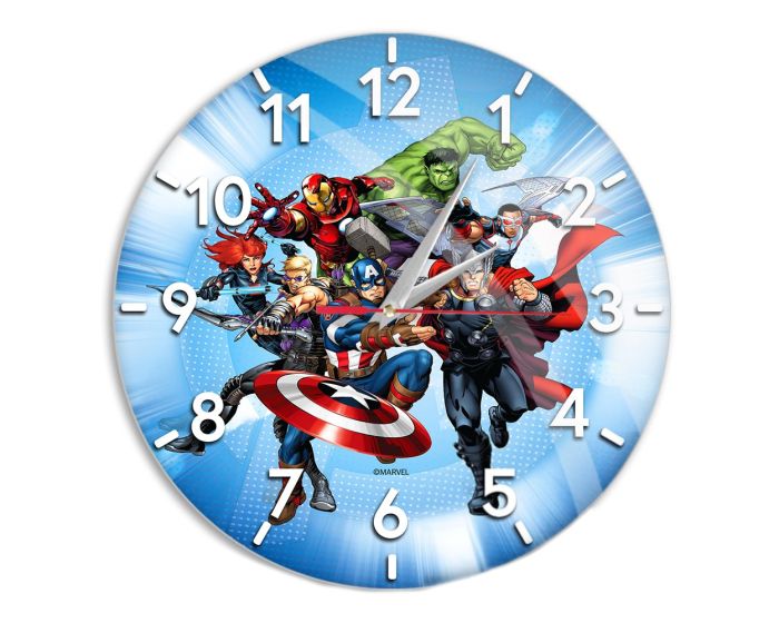 Babaco Wall Clock Acrylic Glossy Avengers 002 (MWCAVEN022) Ρολόι Τοίχου - Blue