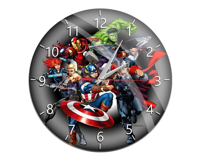 Babaco Wall Clock Acrylic Glossy Avengers 003 (MWCAVEN042) Ρολόι Τοίχου - Black