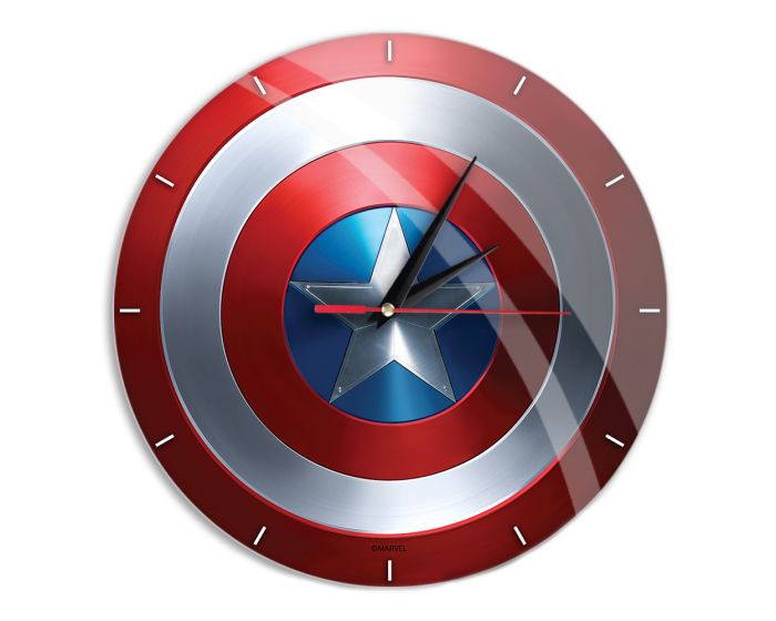 Babaco Wall Clock Acrylic Glossy Captain America 001 (MWCCAPAM002) Ρολόι Τοίχου - Red