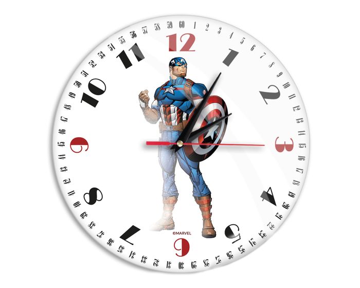 Babaco Wall Clock Captain America 003 (MWCCAPAM062) Ρολόι Τοίχου - White