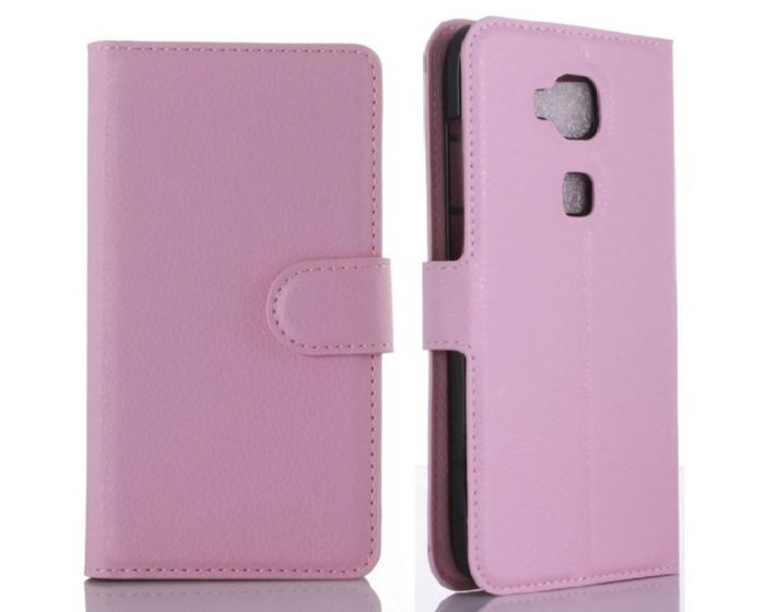 Θήκη Πορτοφόλι Wallet Case Pink (Huawei Ascend G8)