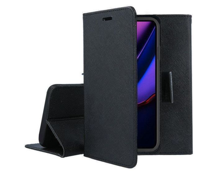 Tel1 Fancy Diary Case Θήκη Πορτοφόλι με δυνατότητα Stand Black (iPhone 14)