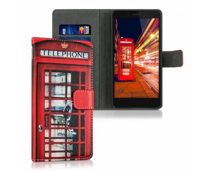 KWmobile Wallet Case Θήκη Πορτοφόλι με δυνατότητα Stand (37537.02) Phone Booth (Huawei Honor 5X)