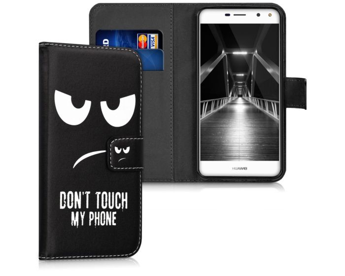 KWmobile Wallet Case Θήκη Πορτοφόλι με δυνατότητα Stand (40118.01) Don't touch my phone (Huawei Y5 II / Y6 II Compact)