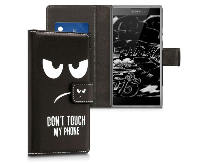 KWmobile Wallet Case Θήκη Πορτοφόλι με δυνατότητα Stand (44290.01) Don't touch my phone (Sony Xperia L2)