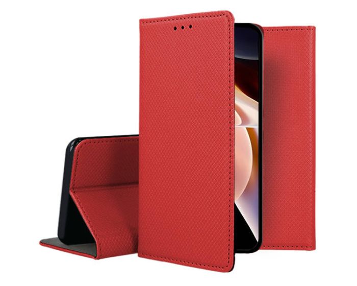 Forcell Smart Book Case με Δυνατότητα Stand Θήκη Πορτοφόλι Red (Xiaomi Redmi Note 11 Pro 4G / 11 Pro 5G / 12 Pro 4G)