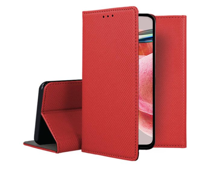 Forcell Smart Book Case με Δυνατότητα Stand Θήκη Πορτοφόλι Red (Xiaomi Redmi Note 12 4G)