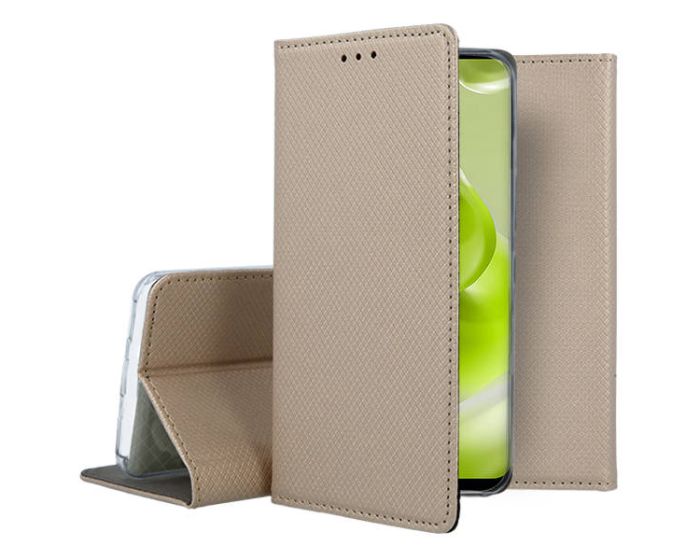 Forcell Smart Book Case με Δυνατότητα Stand Θήκη Πορτοφόλι Gold (Xiaomi Redmi Note 12 5G / Poco X5 5G)