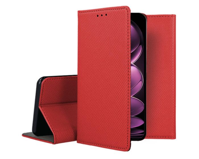Forcell Smart Book Case με Δυνατότητα Stand Θήκη Πορτοφόλι Red (Xiaomi Redmi Note 12 Pro 5G / Poco X5 Pro 5G)