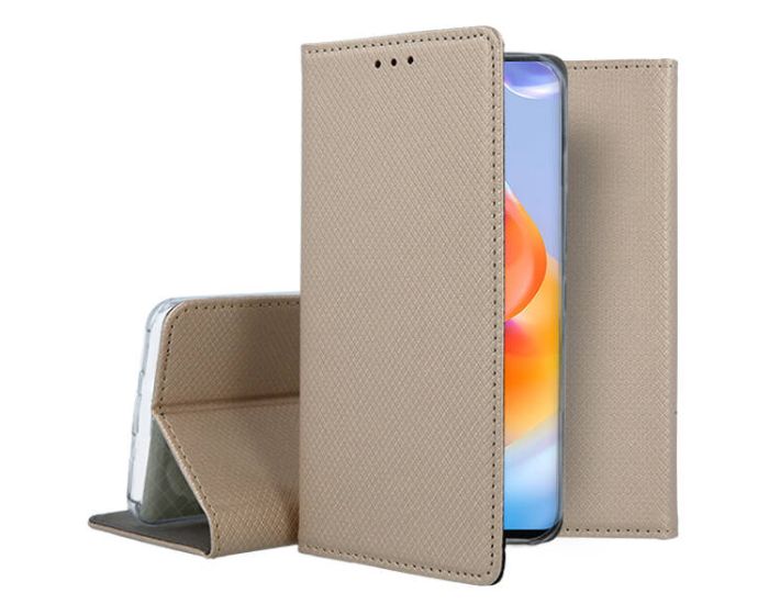 Forcell Smart Book Case με Δυνατότητα Stand Θήκη Πορτοφόλι Gold (Xiaomi Redmi Note 12S)