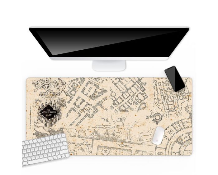 Harry Potter Desk Mat (WDPHARRY381) Αντιολισθητικό Mouse Pad 800x400mm - 274 The Marauder's Map Black / Beige